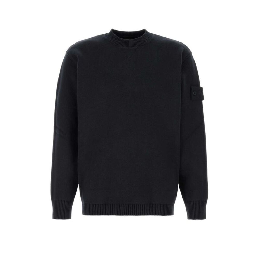 Stone Island Men Midnight Blue Stretch Cotton Sweater